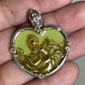 BRIGHTON Devotion Devine Series Silver Enamel Pendant Rare!